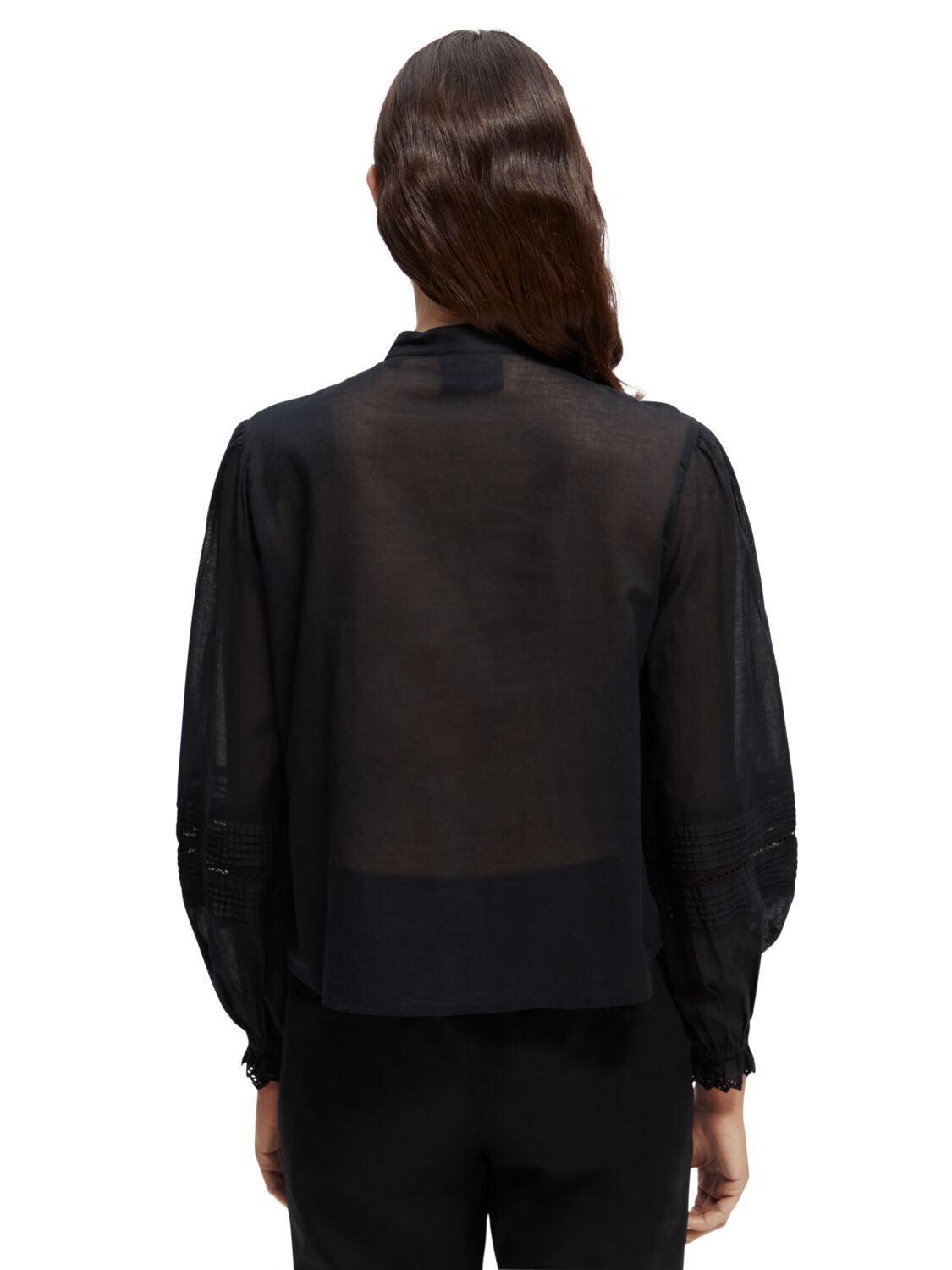 Блузка с длинным рукавом из органического хлопка с отделкой вышивкой